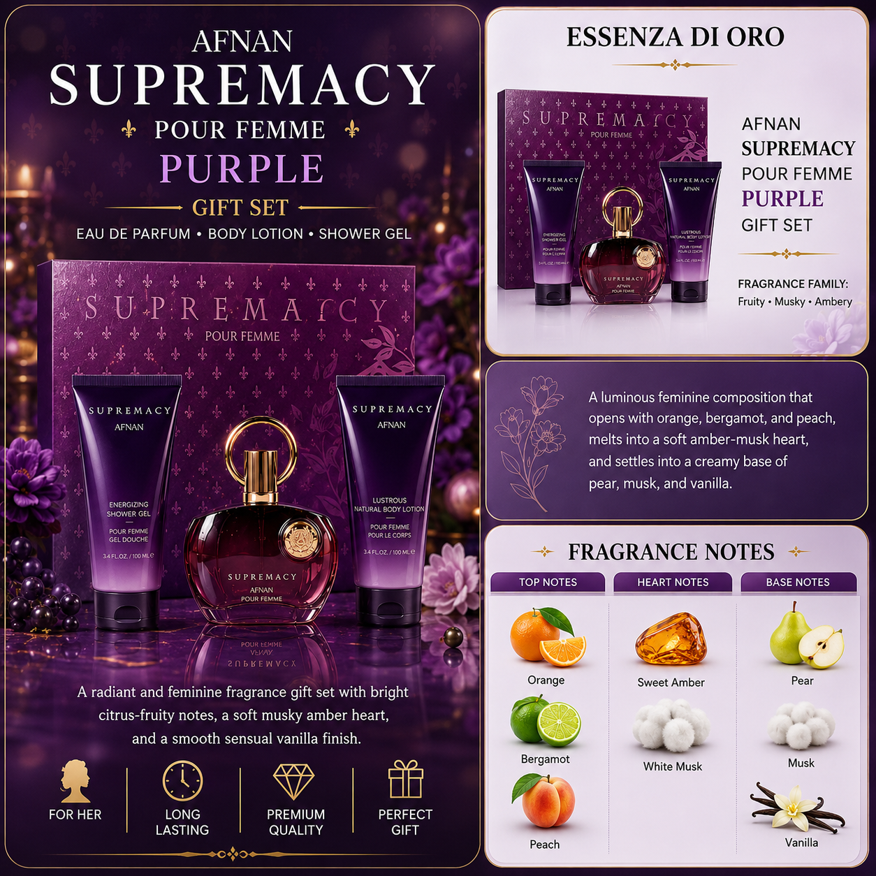 Afnan Supremacy Purple Gift Set