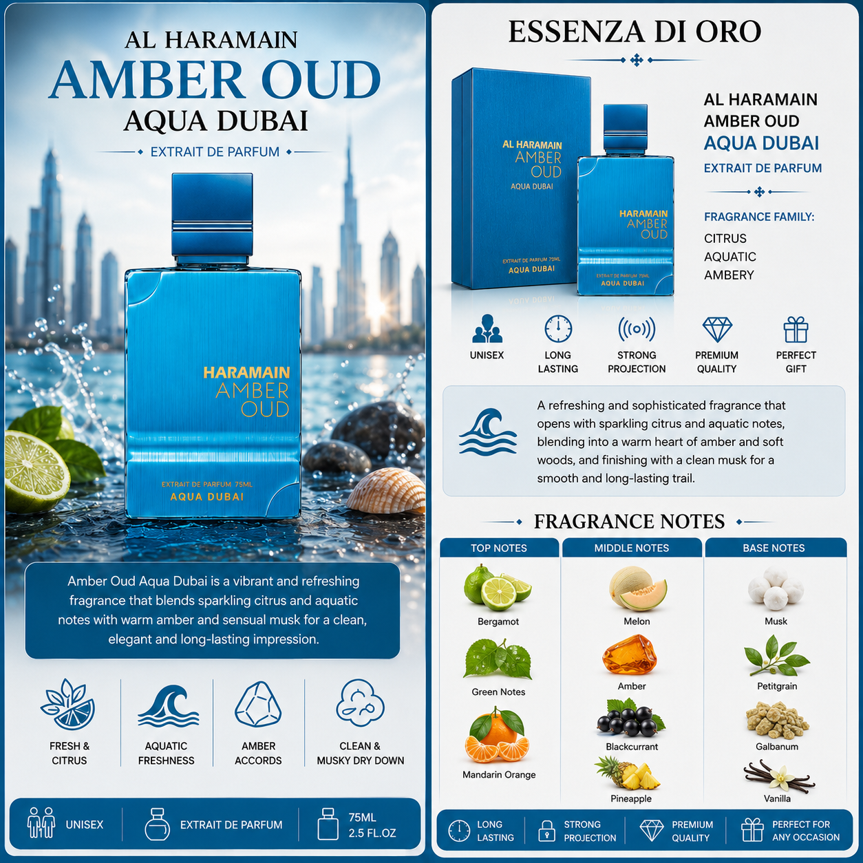 Al Haramain Amber Oud Aqua Dubai