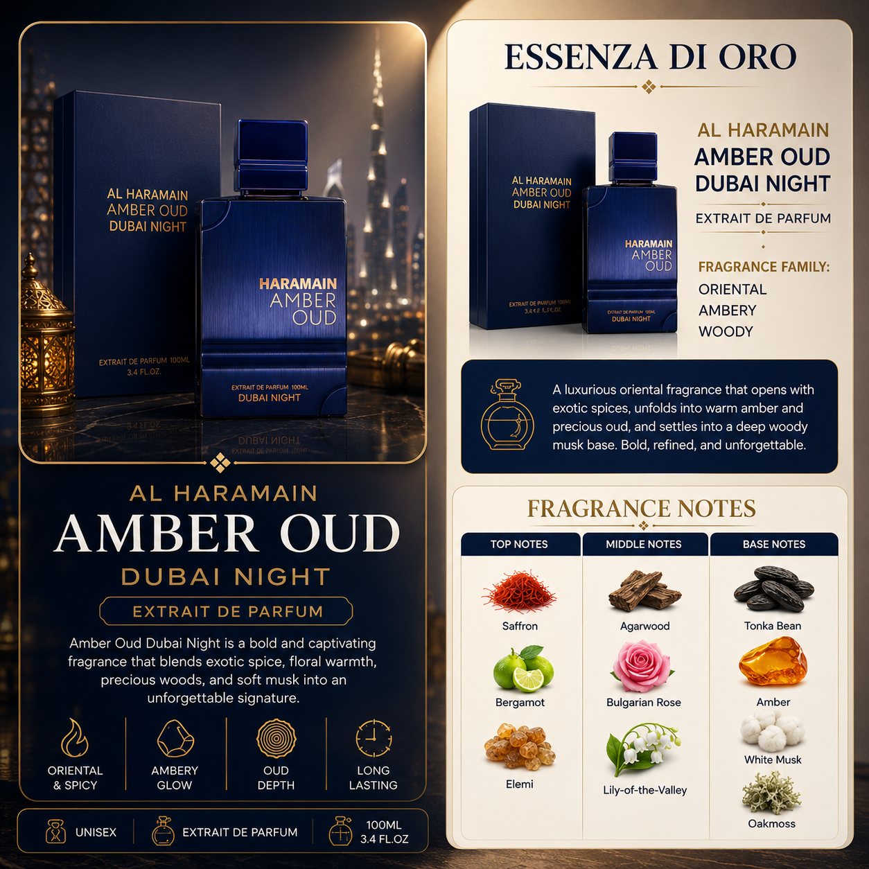 Al Haramain Amber Oud Dubai Night