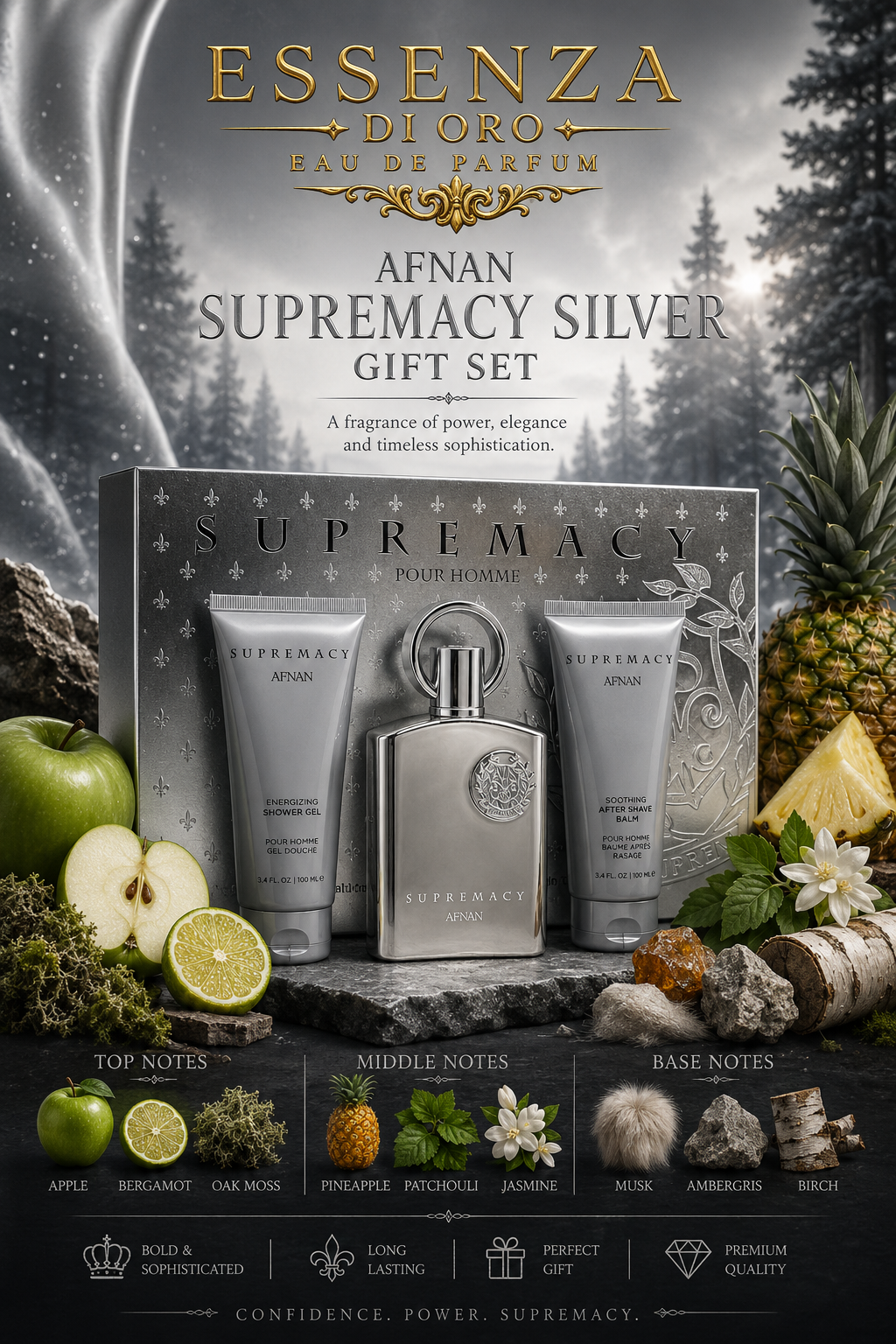 Afnan Supremacy Silver Gift Set